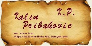 Kalin Pribaković vizit kartica